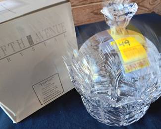 Lot #49 Fifth Avenue 7" lead cytstal candy jar, made in Poland