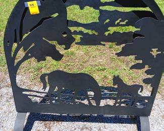 Lot #54 laser-cut metal Horse Scene fireplace screen
