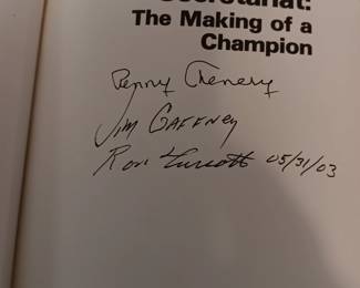 Lot #3: "The Final Tribute Secretariat 1970-1989 #5258 of 7500 Plate and book. Signed in person for Sherry Lane by Penny Chenery and Jim Caffney (no documentation of the signatures provided)