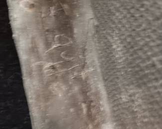 "Cutting the Dust" carved on the back bottom "I quit"