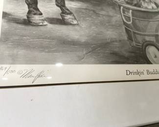 Lot #4: "Drinking Buddies" signed by Marc Poole 1992, #164/500, 27" x 23"