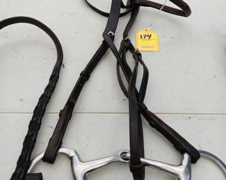 Lot #174: headstall and bit, lead lines