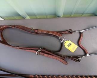 Lot #106: sash, rein, lead rope, bridle