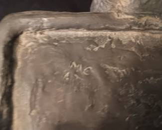 Initials carved