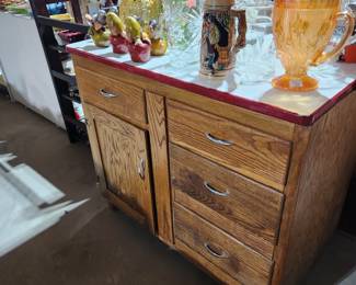 Vintage Hoosier cabinet. Base and top cabinet. 