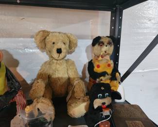 Vintage toys and handmade mohair bear