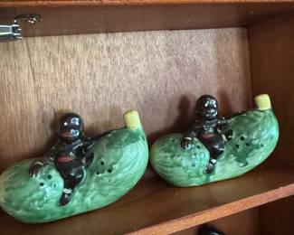 Black Americana Pickle Salt and PepperShakers