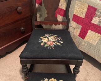 Antique Needlepoint Chair 
