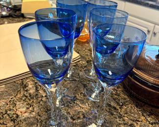 Blue wine glasses