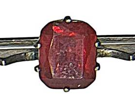 Beautiful Sterling Silver Red Stone Pin