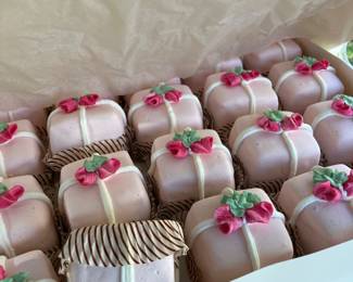 fake petite fours boxes of them