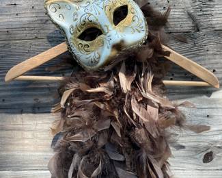 masks and boa costume