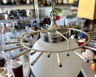 Pair of MCM hanging pendant globes...Perfect condition!