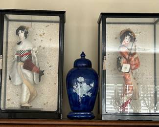 Japanese dolls in cases