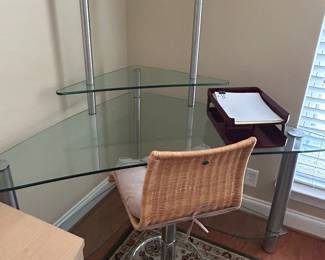 Glass and chrome desk