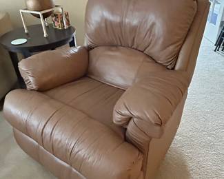 Rocking leather-like recliner