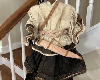 African warrior in paper mache and clay
