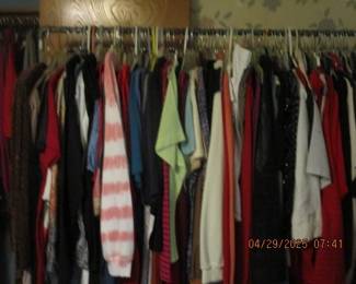and lots of clothes some new with tags; various sizes