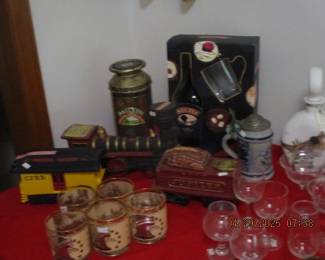 Assorted liquor decanters