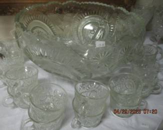Heisey punch bowl and cups