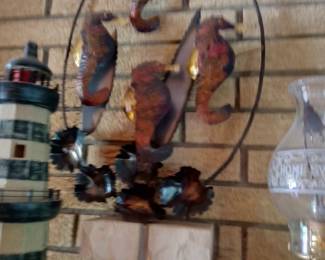 Seahorse metal sculpture
