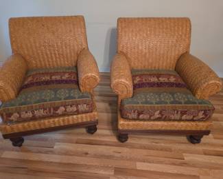 #68 - $340 - Pair of wicker armchairs, great quality
