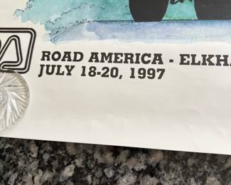 1997 Poster Elkhart Lake Wisconsin poster Signed by Carroll Shelby
