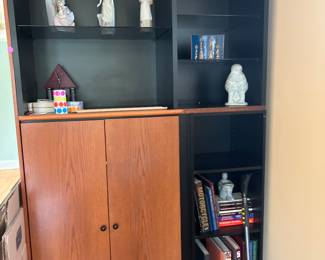 Large shelving unit with storage cabinet and LLadros