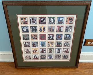 Framed Alphabet & Numbers print signed and numbered