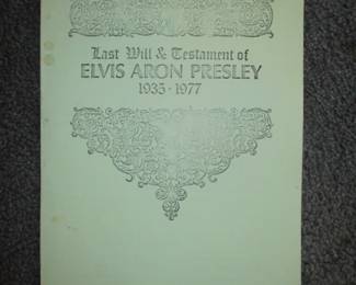 Last Will & Testament " Elvis Presley"