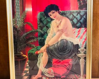 Vintage burlesque woman artwork