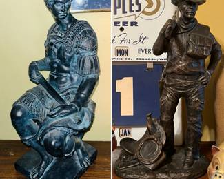 Vintage Austin Productions Giuliano de' Medici statue, Terrance Patterson “The Drifter” statue