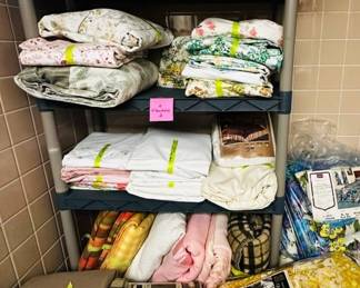 Vintage bedding, blankets, and linens