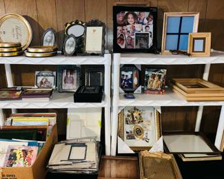 Vintage picture frames, brass framed picture frames, photo albums
