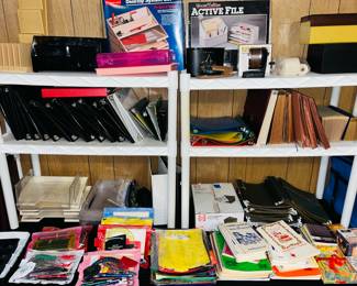 Office supplies, binders, desk organizers, folders, notebooks