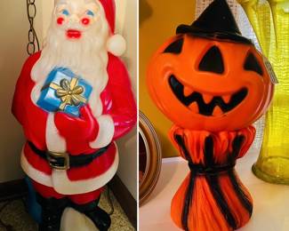 Vintage Santa Claus blow mold, vintage Halloween blow mold