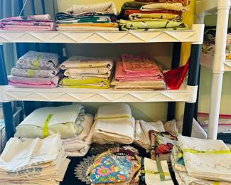 Vintage linens, vintage tablecloths