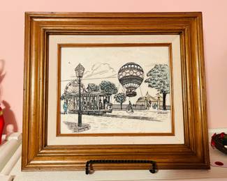 Vintage stone etched art