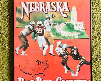 Vintage Nebraska football poster, big red country poster