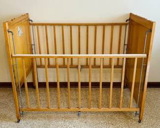 Vintage crib/doll storage
