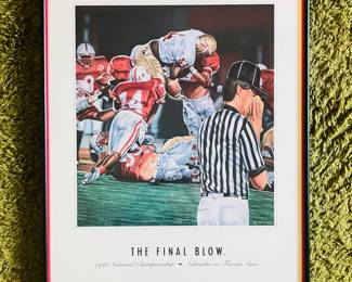 Vintage 1993 national championship Nebraska versus Florida State the final blow poster art