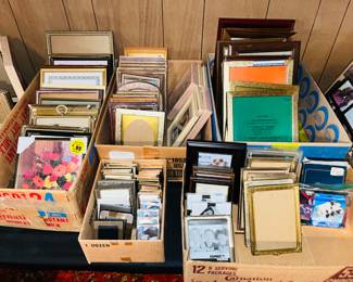 Vintage picture frames, brass framed picture frames, photo albums