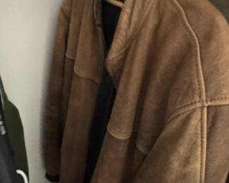 Leather bomber jacket
