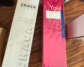 'Lovely Women' Max Gordon perfume, 'Tresor' Lancome, 'Blue Night' eau de toilette, Paloma Picasso perfume, 'Chaca woman eau de perfume, 'You woman' eau de perfume,