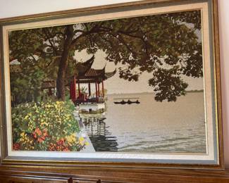 Vintage large needlepoint embroidery