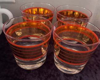 MCM mid-century lowball highball cocktail glasses