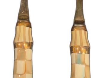 Mackenzie Childs ceramic Salad Serving Spoon and Fork Set