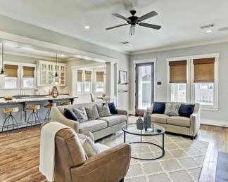 Living room furniture used to stage homes for sale.