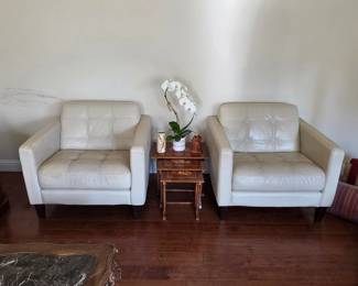 Mid century modern style leather chairs
