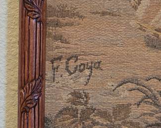 French tapestry signed F. Goya